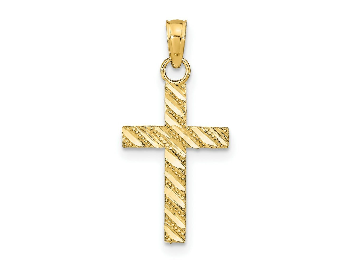 FJC Finejewelers 10 kt Yellow Gold Bright Cut Cross Charm 17 mm
