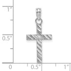 FJC Finejewelers 10 kt White Gold Themed Bright Cut Cross Charm 17.4 mm