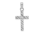 FJC Finejewelers 10 kt White Gold Themed Bright Cut Cross Charm 17.4 mm