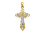 FJC Finejewelers 10 kt Two Tone Gold Two-tone Bright Cut Crucifix Charm 29 x 15 mm