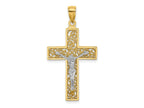 FJC Finejewelers 10 kt Two Tone Gold Two-tone Crucifix Charm 35 x 18 mm
