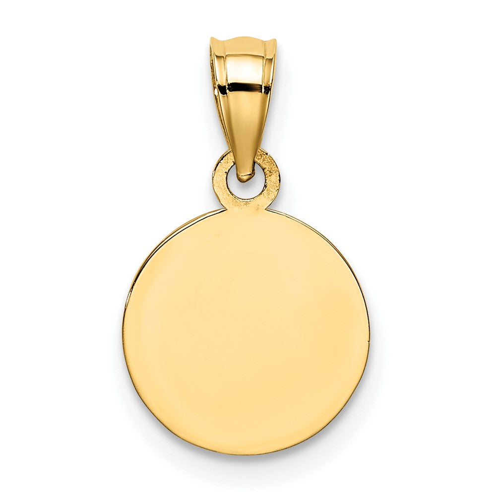 FJC Finejewelers 10 kt Yellow Gold Engraved Angel Coin Charm 15 x 10 mm