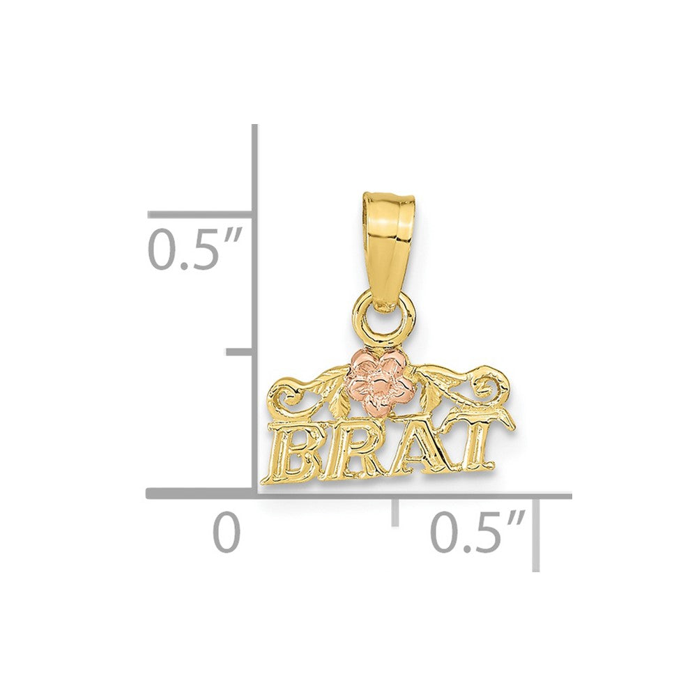 FJC Finejewelers 10 kt Two Tone Gold Themed Rose and BRAT Charm