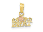 FJC Finejewelers 10 kt Two Tone Gold Themed Rose and BRAT Charm