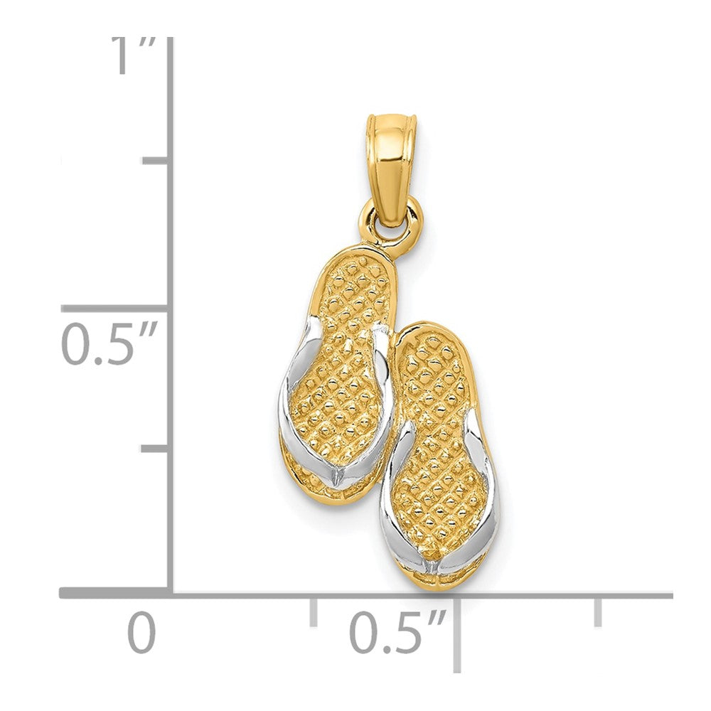 FJC Finejewelers 10 kt Yellow Gold and Rhodium Solid Polished Sandals Pendant