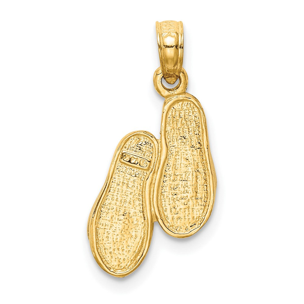 FJC Finejewelers 10 kt Yellow Gold and Rhodium Solid Polished Sandals Pendant