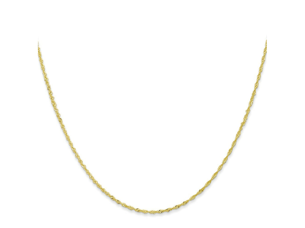 FJC Finejewelers 10 kt Yellow Gold Singapore Chain 22 Inches x 1.1 mm