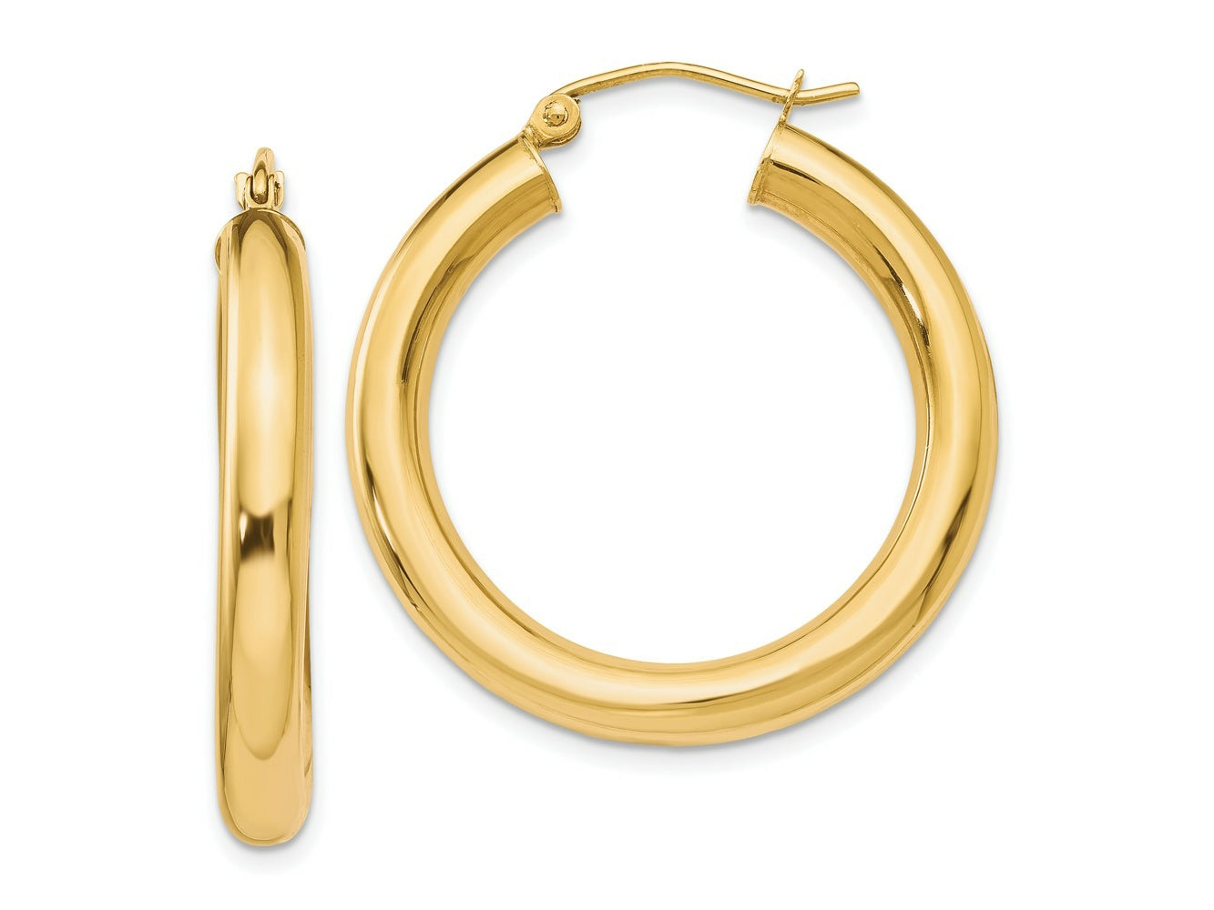 FJC Finejewelers 10 kt Yellow Gold Polished Lightweight Hoop Earrings 31 mm x 16 mm