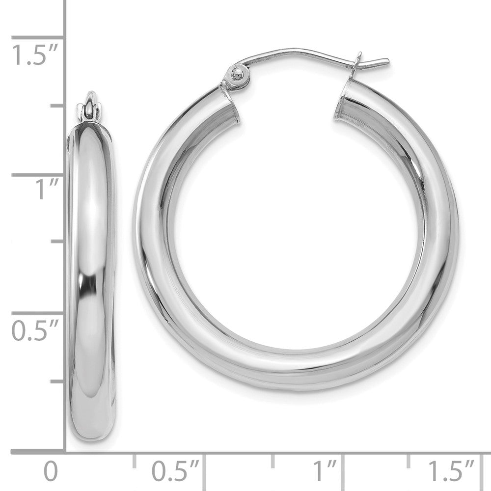 FJC Finejewelers 10 kt White Gold Hoops Polished Lightweight Hoop Earrings 31 mm x 16 mm