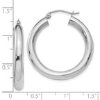 FJC Finejewelers 10 kt White Gold Hoops Polished Lightweight Hoop Earrings 31 mm x 16 mm