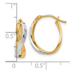 FJC Finejewelers 10 kt Two Tone Gold Two-tone Polished Twisted Hoop Earrings 19 mm x 11 mm