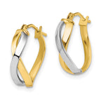 FJC Finejewelers 10 kt Two Tone Gold Two-tone Polished Twisted Hoop Earrings 19 mm x 11 mm