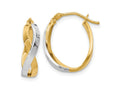 FJC Finejewelers 10 kt Two Tone Gold Two-tone Polished Twisted Hoop Earrings 19 mm x 11 mm