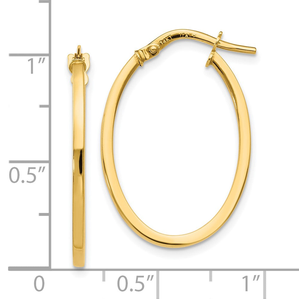 FJC Finejewelers 10 kt Yellow Gold Polished Oval Hoop Earrings 26 mm x 19 mm