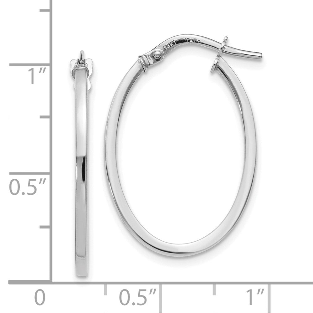 FJC Finejewelers 10 kt White Gold Hoops Polished Oval Hoop Earrings 26 mm x 13 mm