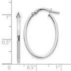 FJC Finejewelers 10 kt White Gold Hoops Polished Oval Hoop Earrings 26 mm x 13 mm