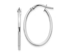 FJC Finejewelers 10 kt White Gold Hoops Polished Oval Hoop Earrings 26 mm x 13 mm