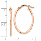 FJC Finejewelers 10 kt Rose Gold Hoops Polished Oval Hoop Earrings 26 mm x 13 mm