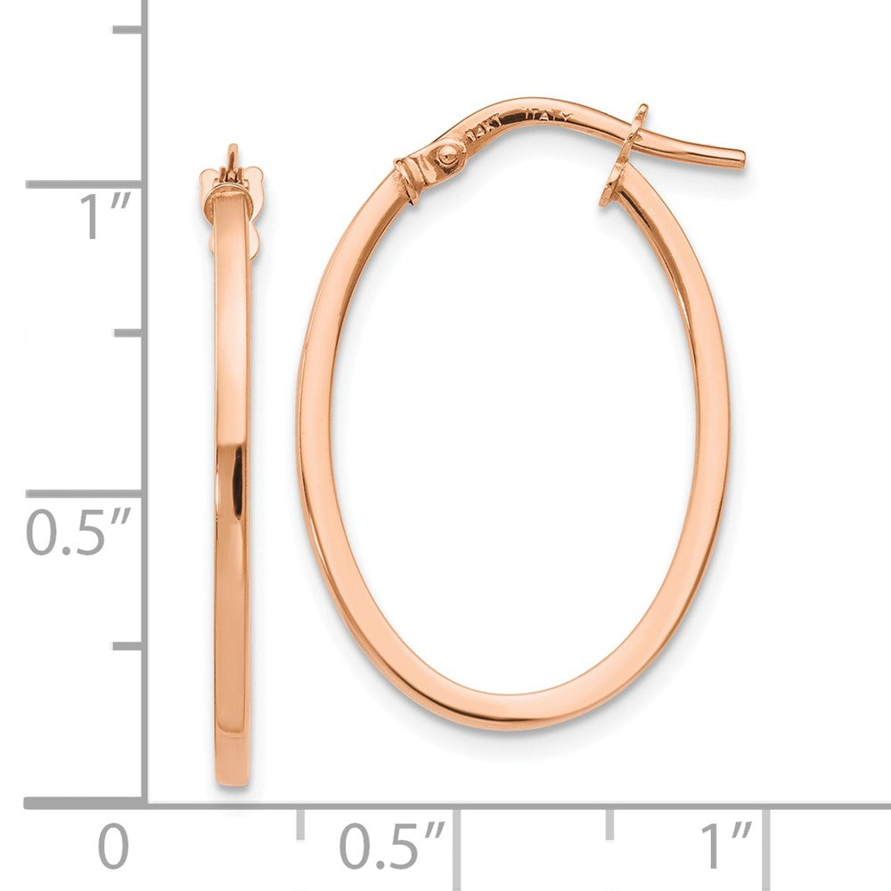 FJC Finejewelers 10 kt Rose Gold Hoops Polished Oval Hoop Earrings 26 mm x 13 mm