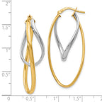 FJC Finejewelers 10 kt Two Tone Gold Two-Tone Polished Hoop Earrings 17 mm x 16 mm