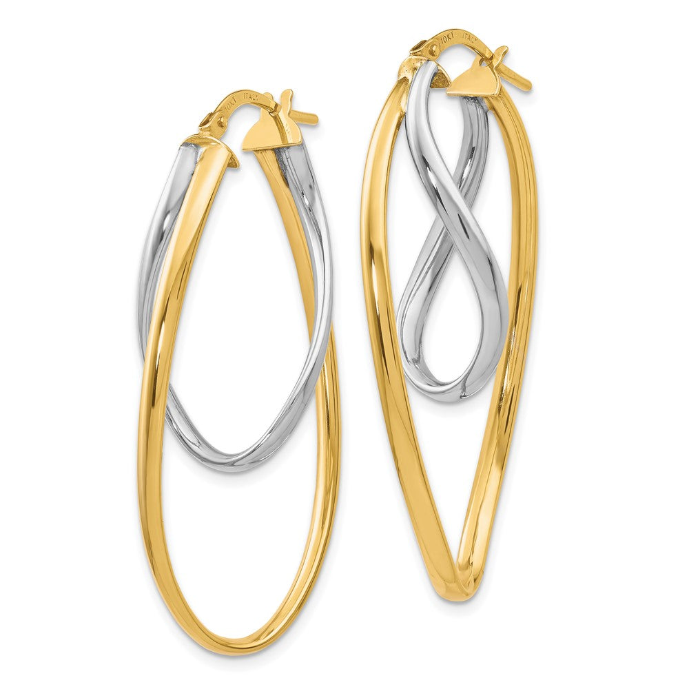 FJC Finejewelers 10 kt Two Tone Gold Two-Tone Polished Hoop Earrings 17 mm x 16 mm