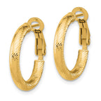 FJC Finejewelers 10 kt Yellow Gold 3x15 Bright Cut Round Omega Back Hoop Earrings 21 mm x 20 mm