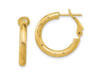 FJC Finejewelers 10 kt Yellow Gold 3x15 Bright Cut Round Omega Back Hoop Earrings 21 mm x 20 mm