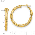 FJC Finejewelers 10 kt Yellow Gold 3x20 Bright Cut Round Omega Back Hoop Earrings 25 mm x 25 mm