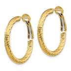 FJC Finejewelers 10 kt Yellow Gold 3x20 Bright Cut Round Omega Back Hoop Earrings 25 mm x 25 mm