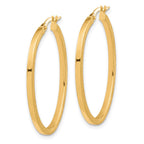 FJC Finejewelers 10 kt Yellow Gold Brushed and Polished Oval Hoop Earrings 35 mm x 25 mm
