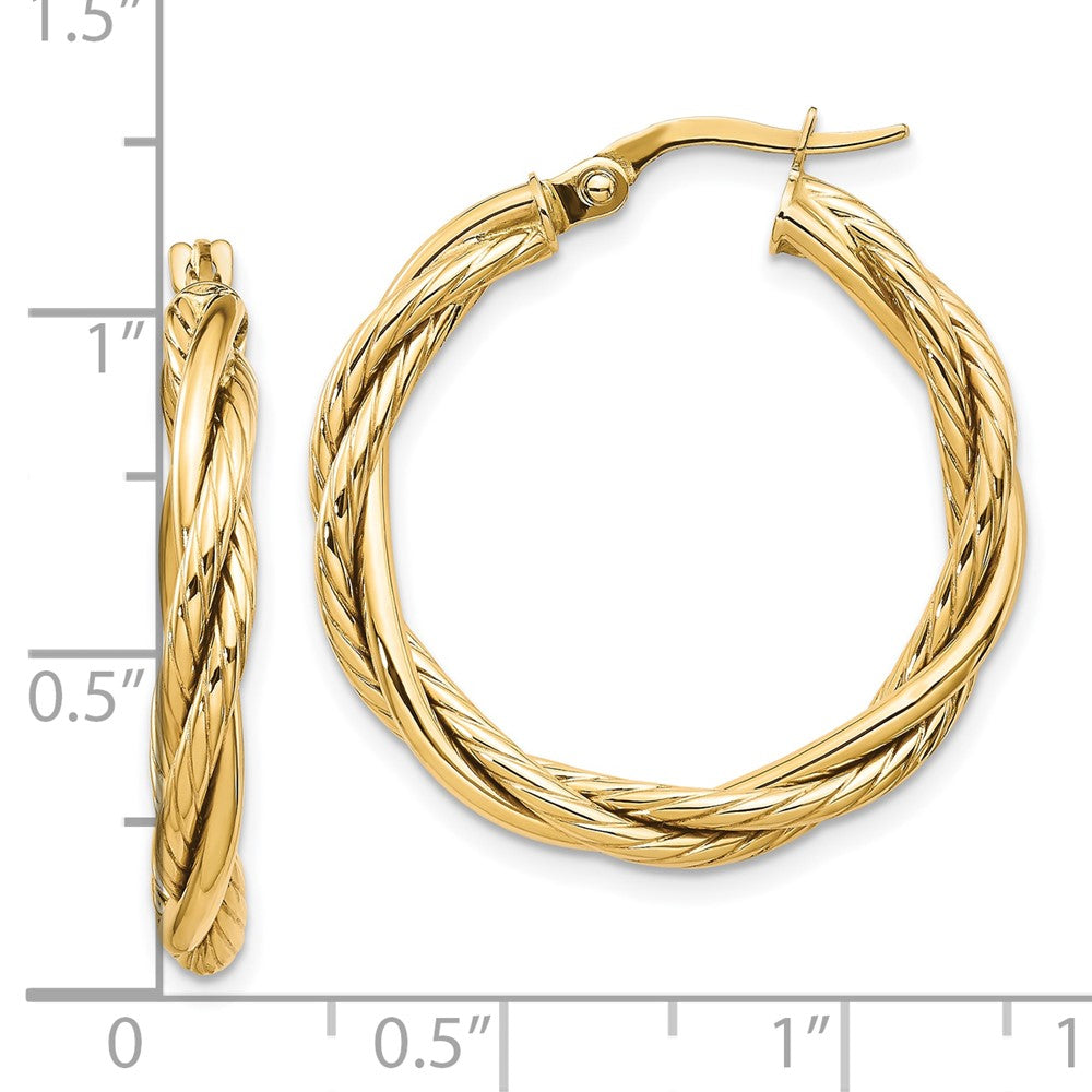 FJC Finejewelers 10 kt Yellow Gold Polished Twisted Hoop Earrings 27 mm x 26 mm