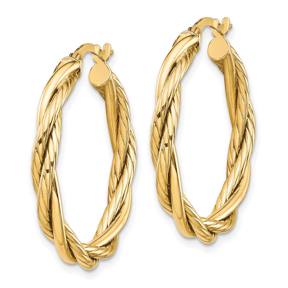 FJC Finejewelers 10 kt Yellow Gold Polished Twisted Hoop Earrings 27 mm x 26 mm