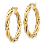 FJC Finejewelers 10 kt Yellow Gold Polished Twisted Hoop Earrings 27 mm x 26 mm