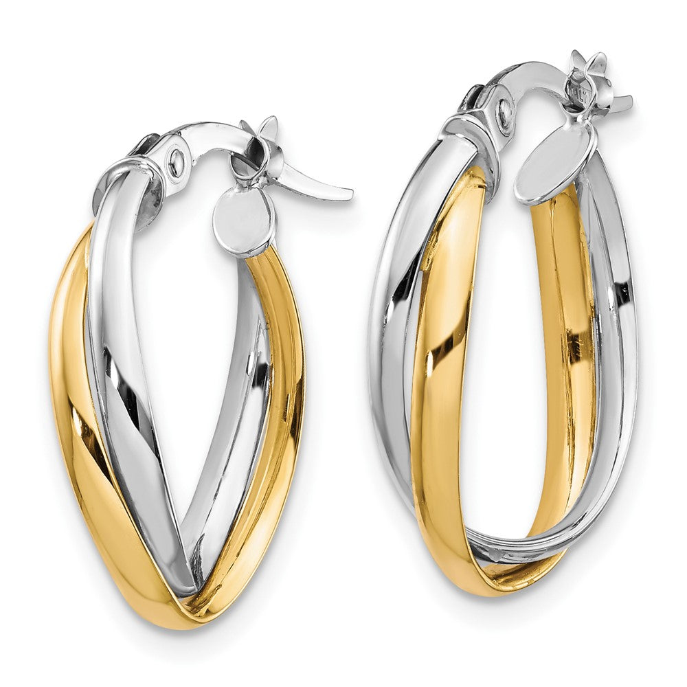 FJC Finejewelers 10 kt Two Tone Gold Two-tone Polished Hoop Earrings 20 mm x 14 mm