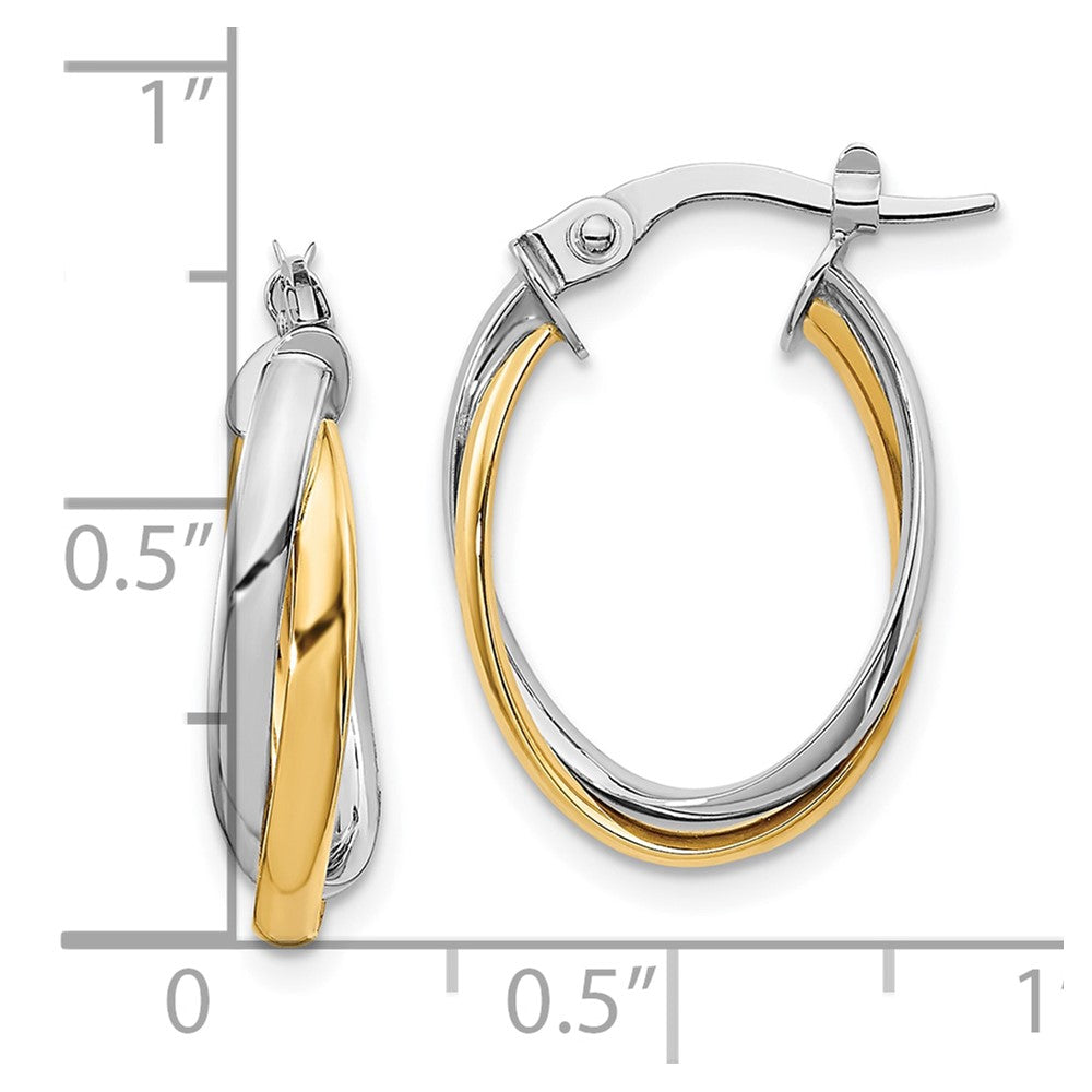 FJC Finejewelers 10 kt Two Tone Gold Two-tone Polished Hoop Earrings 20 mm x 14 mm