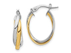 FJC Finejewelers 10 kt Two Tone Gold Two-tone Polished Hoop Earrings 20 mm x 14 mm