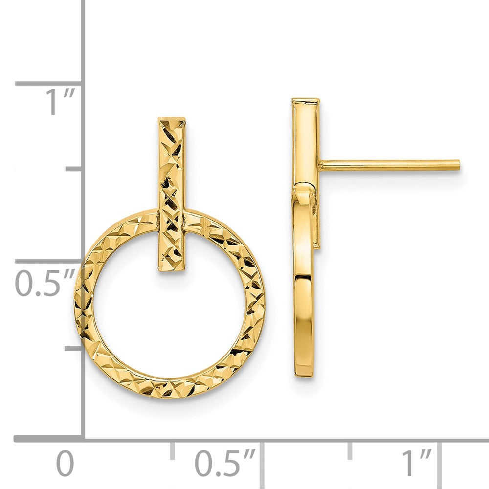 FJC Finejewelers 10 kt Yellow Gold Polished Bright Cut Post Dangle Earrings 20 mm x 13 mm