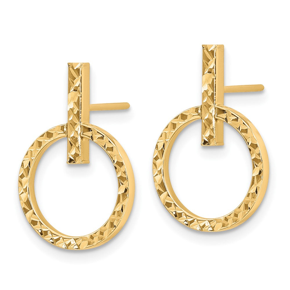 FJC Finejewelers 10 kt Yellow Gold Polished Bright Cut Post Dangle Earrings 20 mm x 13 mm