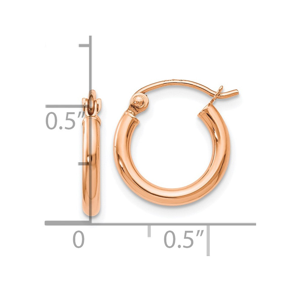 FJC Finejewelers 10 kt Rose Gold Polished Hinged Hoop Earrings