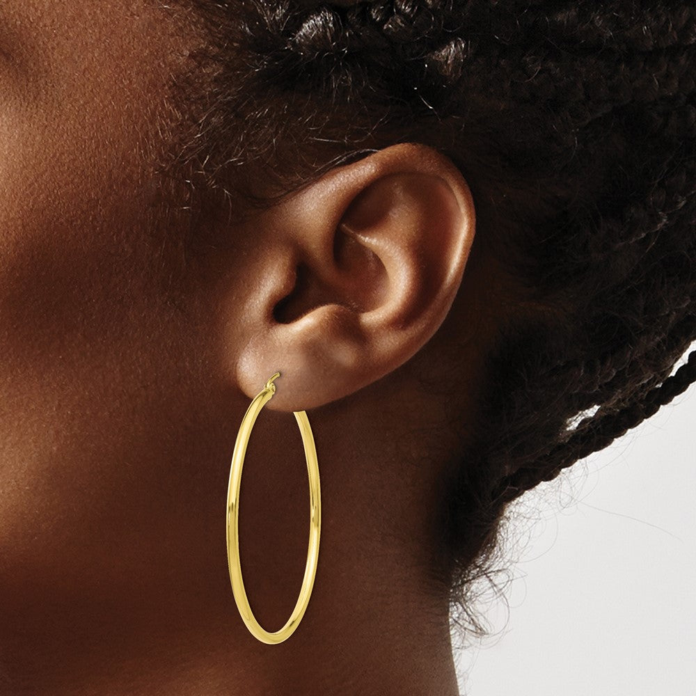 FJC Finejewelers 10 kt Yellow Gold Polished Hinged Hoop Earrings