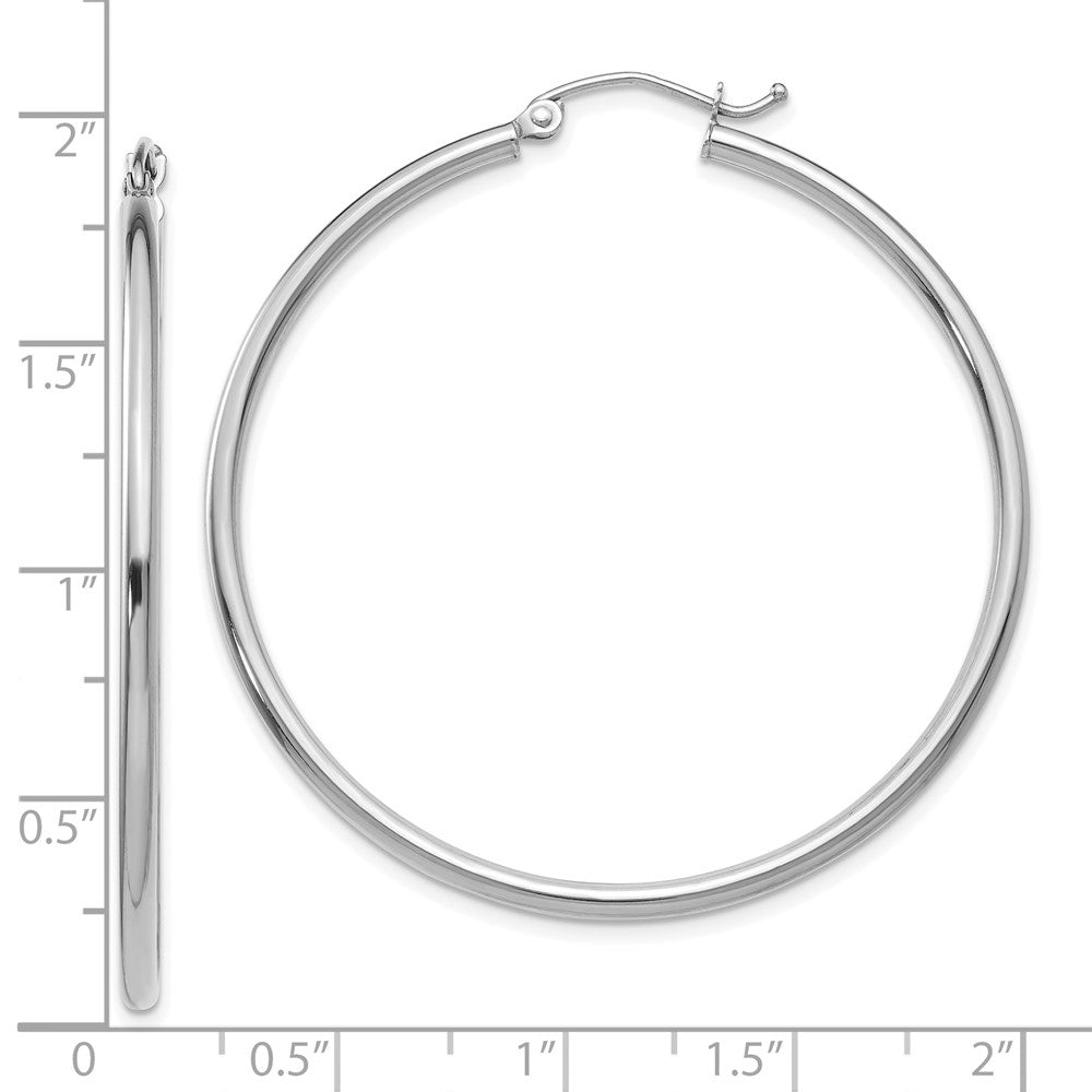 FJC Finejewelers 10 kt White Gold Hoop Polished Hinged Hoop Earrings