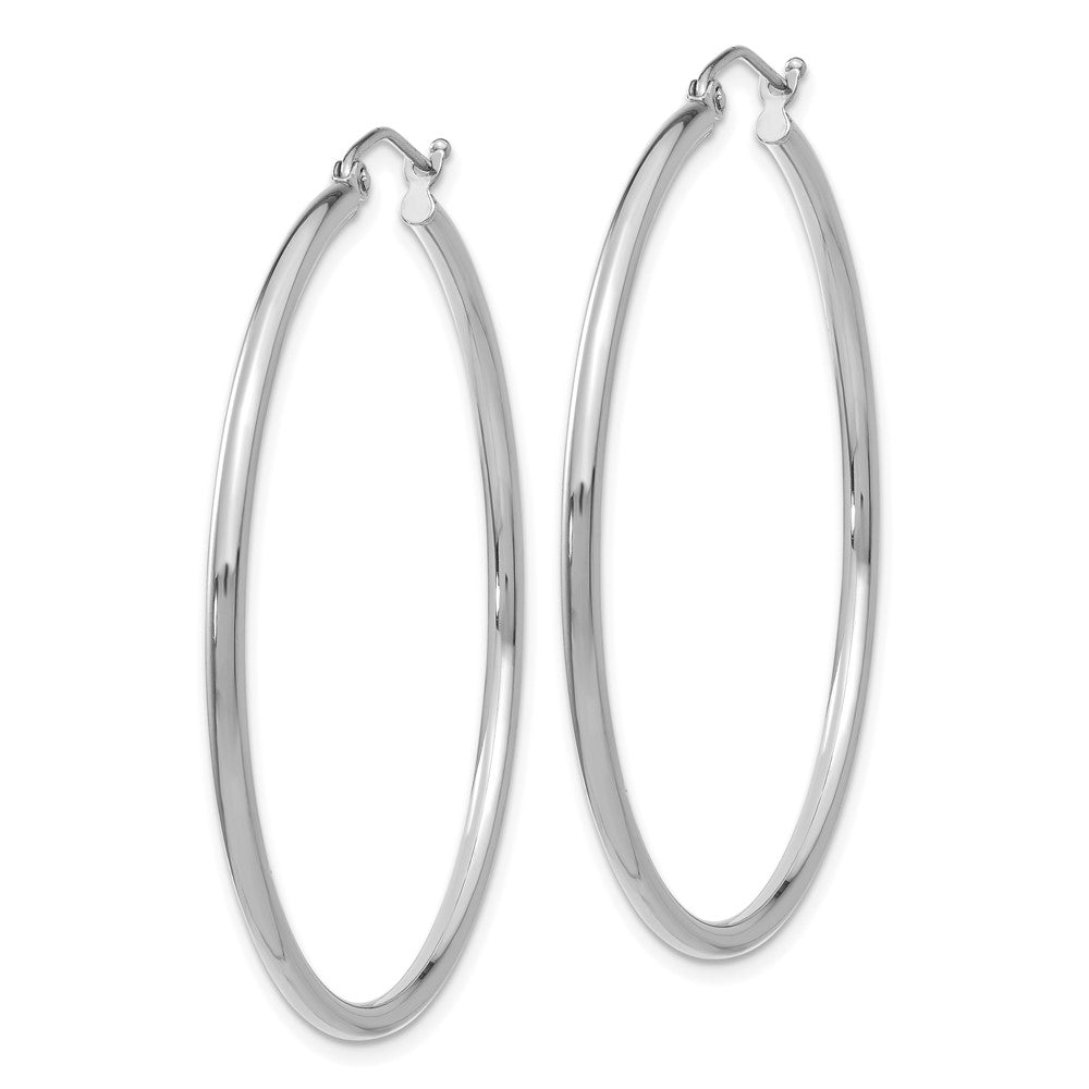FJC Finejewelers 10 kt White Gold Hoop Polished Hinged Hoop Earrings