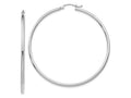 FJC Finejewelers 10 kt White Gold Polished Hinged Hoop Earrings