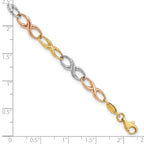 FJC Finejewelers 10 kt Tri Color Gold Tri-color Infinity Symbol Link Bracelet 7.5 Inches