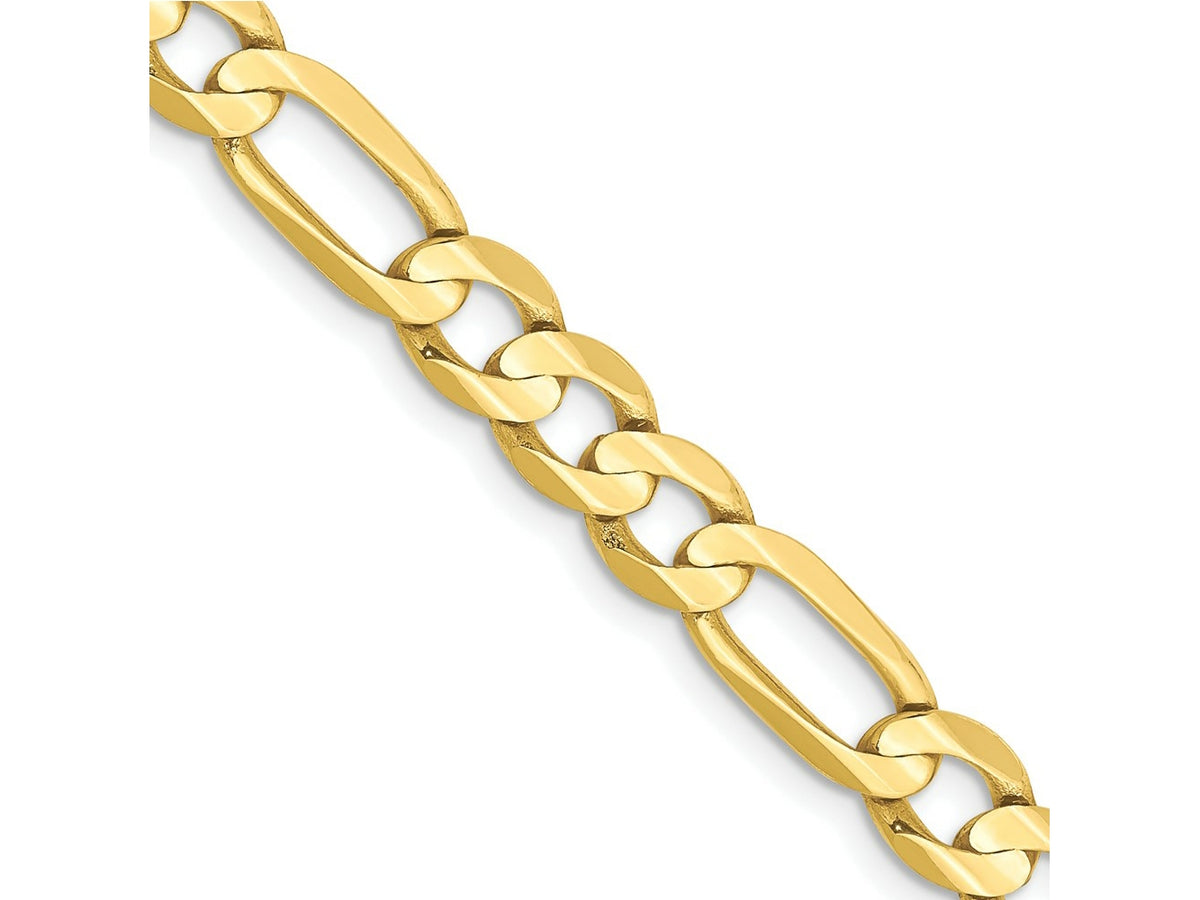FJC Finejewelers 10 kt Yellow Gold Concave Open Figaro Chain Bracelet 9 Inches x 6 mm