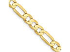 FJC Finejewelers 10 kt Yellow Gold Concave Open Figaro Chain Bracelet 9 Inches x 6 mm