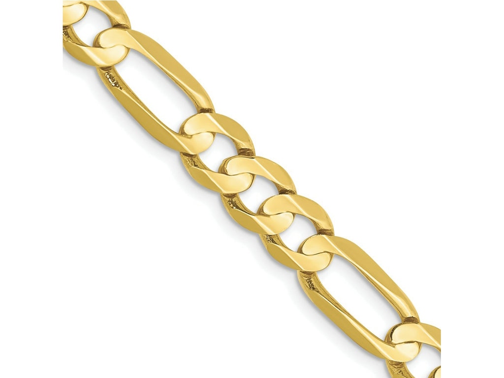 FJC Finejewelers 10 kt Yellow Gold Concave Open Figaro Chain Bracelet 9 Inches x 6.75 mm