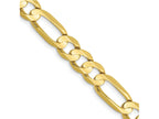 FJC Finejewelers 10 kt Yellow Gold Concave Open Figaro Chain Bracelet 9 Inches x 6.75 mm