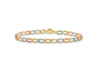 FJC Finejewelers 10 kt Tri Color Gold Fancy Tri-Color Bright Cut Bracelet 7.25 Inches x 4 mm