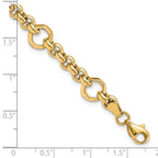 FJC Finejewelers 10 kt Yellow Gold Fancy Polished Bright Cut Bracelet 7.5 Inches x 8.5 mm